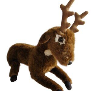 Ditz Designs Plush Deer Christmas Reindeer Brown Stuffed Animal Big 19"